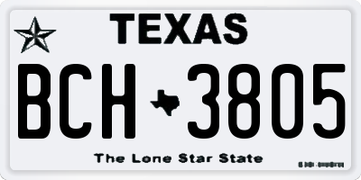 TX license plate BCH3805