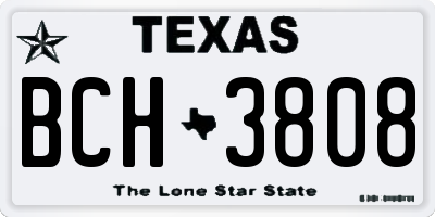 TX license plate BCH3808