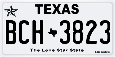 TX license plate BCH3823