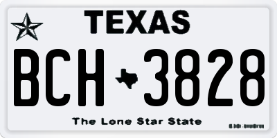 TX license plate BCH3828