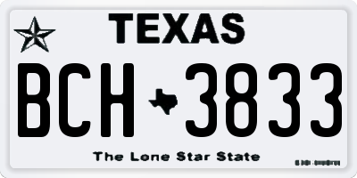 TX license plate BCH3833