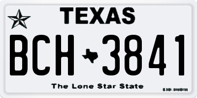 TX license plate BCH3841