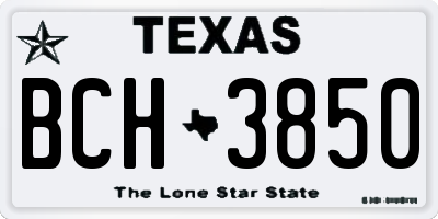 TX license plate BCH3850