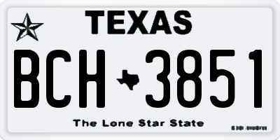 TX license plate BCH3851