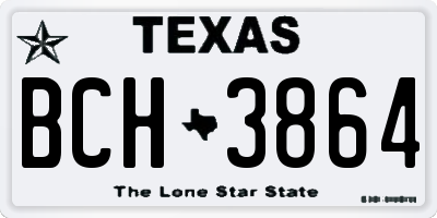 TX license plate BCH3864
