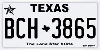 TX license plate BCH3865