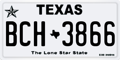 TX license plate BCH3866