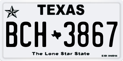 TX license plate BCH3867