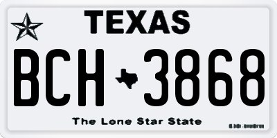 TX license plate BCH3868