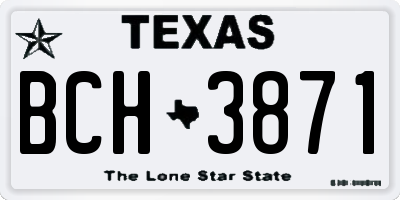 TX license plate BCH3871