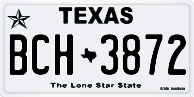TX license plate BCH3872