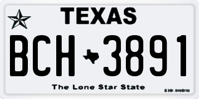 TX license plate BCH3891