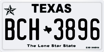 TX license plate BCH3896