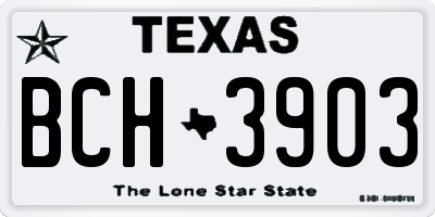 TX license plate BCH3903