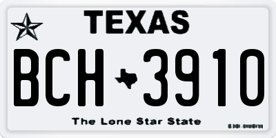 TX license plate BCH3910