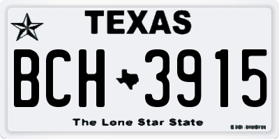 TX license plate BCH3915