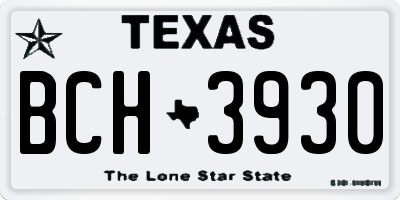 TX license plate BCH3930