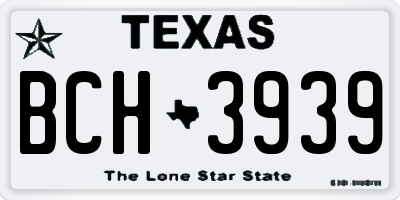 TX license plate BCH3939