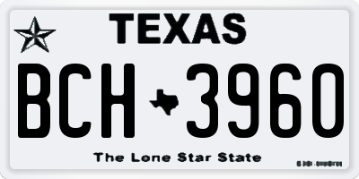 TX license plate BCH3960