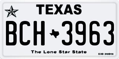 TX license plate BCH3963