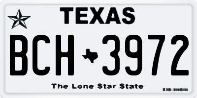 TX license plate BCH3972