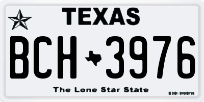 TX license plate BCH3976