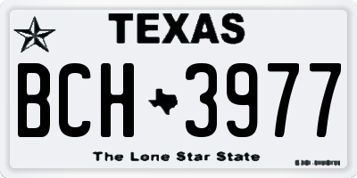 TX license plate BCH3977