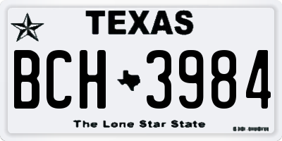 TX license plate BCH3984