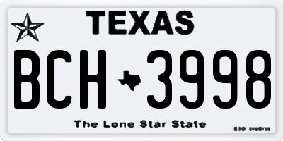 TX license plate BCH3998