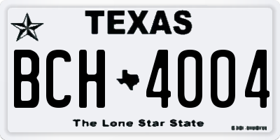 TX license plate BCH4004