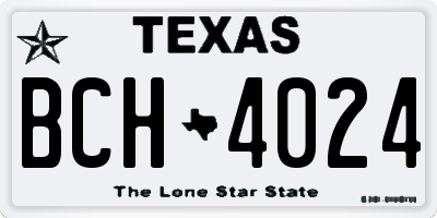 TX license plate BCH4024