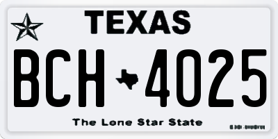 TX license plate BCH4025