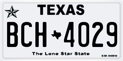 TX license plate BCH4029