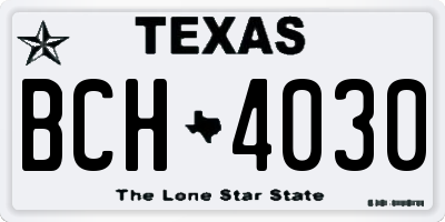 TX license plate BCH4030