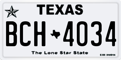 TX license plate BCH4034