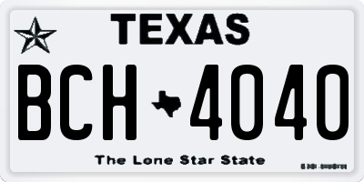 TX license plate BCH4040