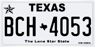TX license plate BCH4053