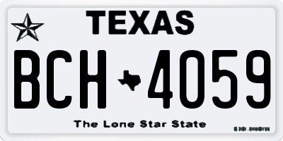 TX license plate BCH4059