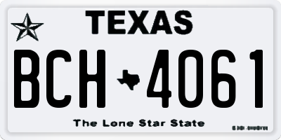 TX license plate BCH4061