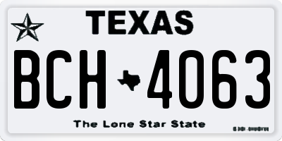 TX license plate BCH4063