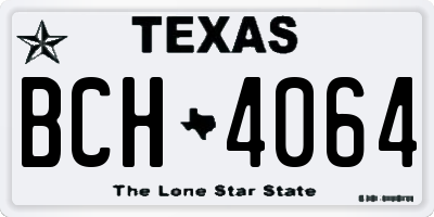 TX license plate BCH4064