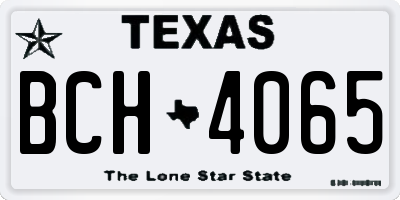 TX license plate BCH4065