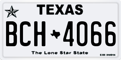 TX license plate BCH4066