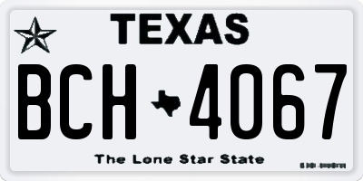 TX license plate BCH4067