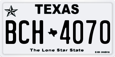 TX license plate BCH4070
