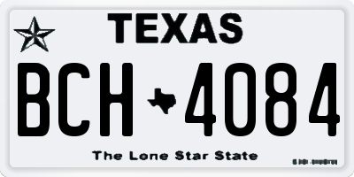 TX license plate BCH4084