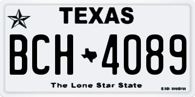 TX license plate BCH4089