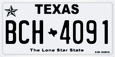 TX license plate BCH4091