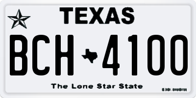 TX license plate BCH4100