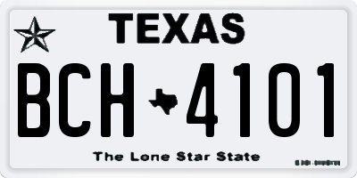 TX license plate BCH4101